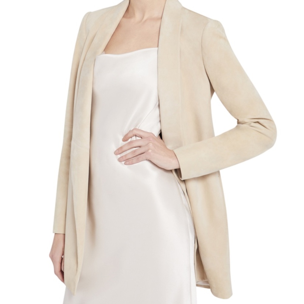 Alice + Olivia Xavier Suede Drape Jacket - Picture 3 of 6